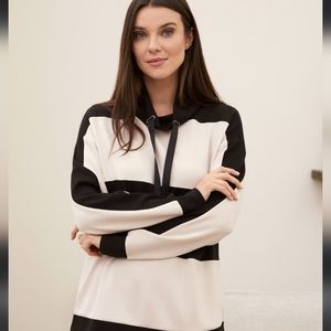 Laura. Colour Block Funnel Neck Sweater. Size XXL.